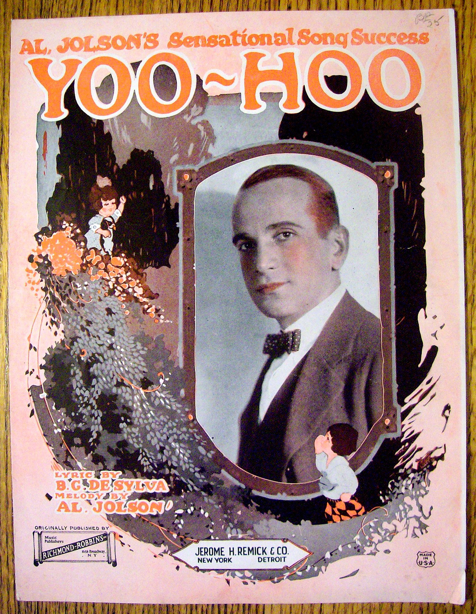 Sheet Music For 1921 Al Jolson's Yoo-Hoo