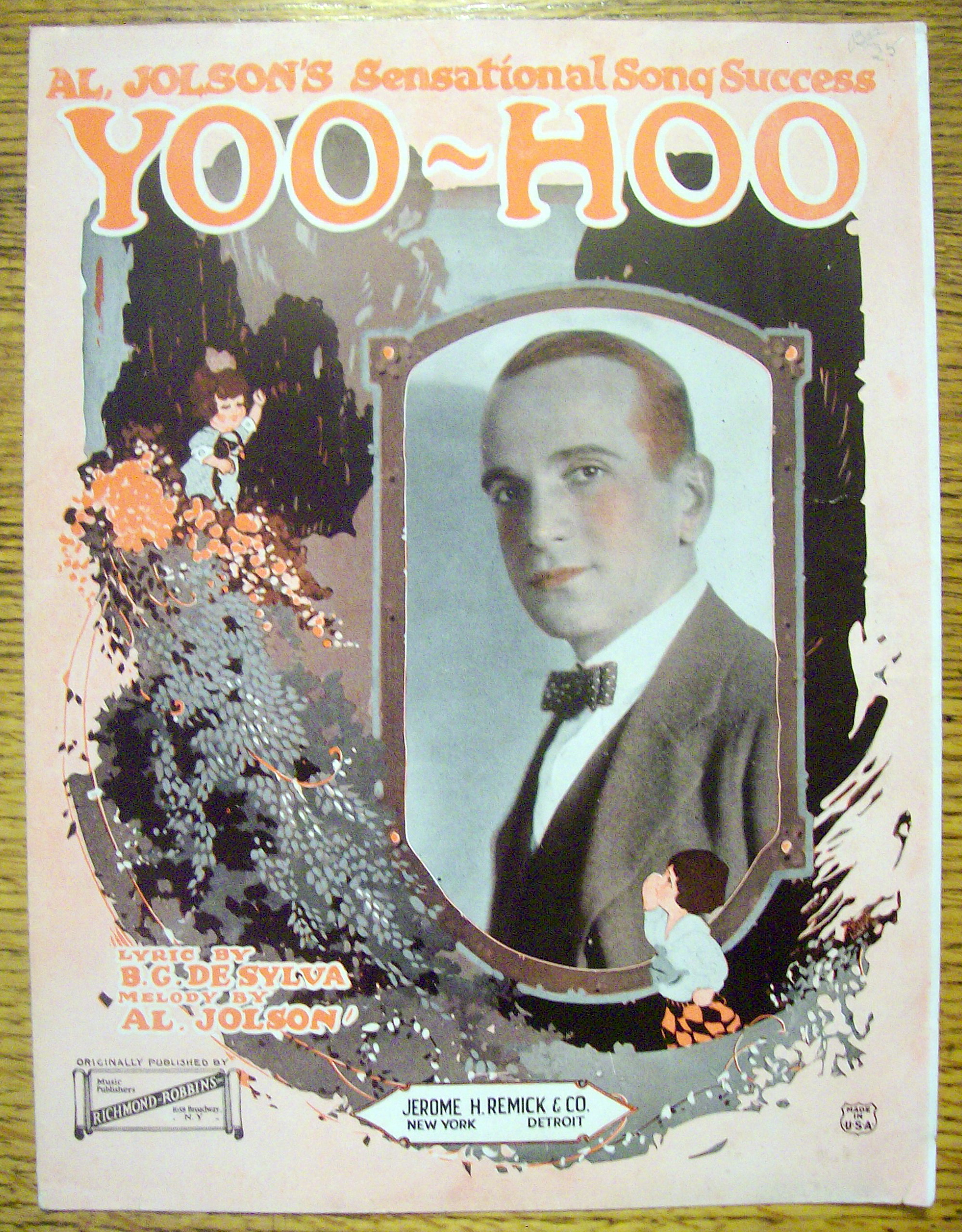Sheet Music For 1921 Al Jolson's Yoo-Hoo