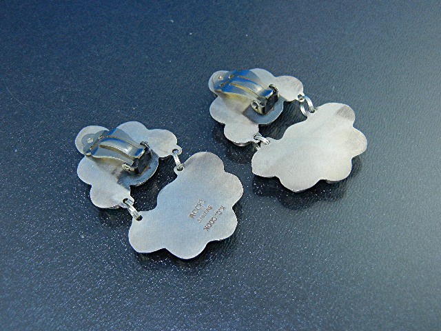 Rocki Gorman Sterling Sliver Turquoise Clip earrings