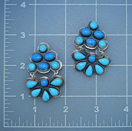 Rocki Gorman Sterling Sliver Turquoise Clip earrings