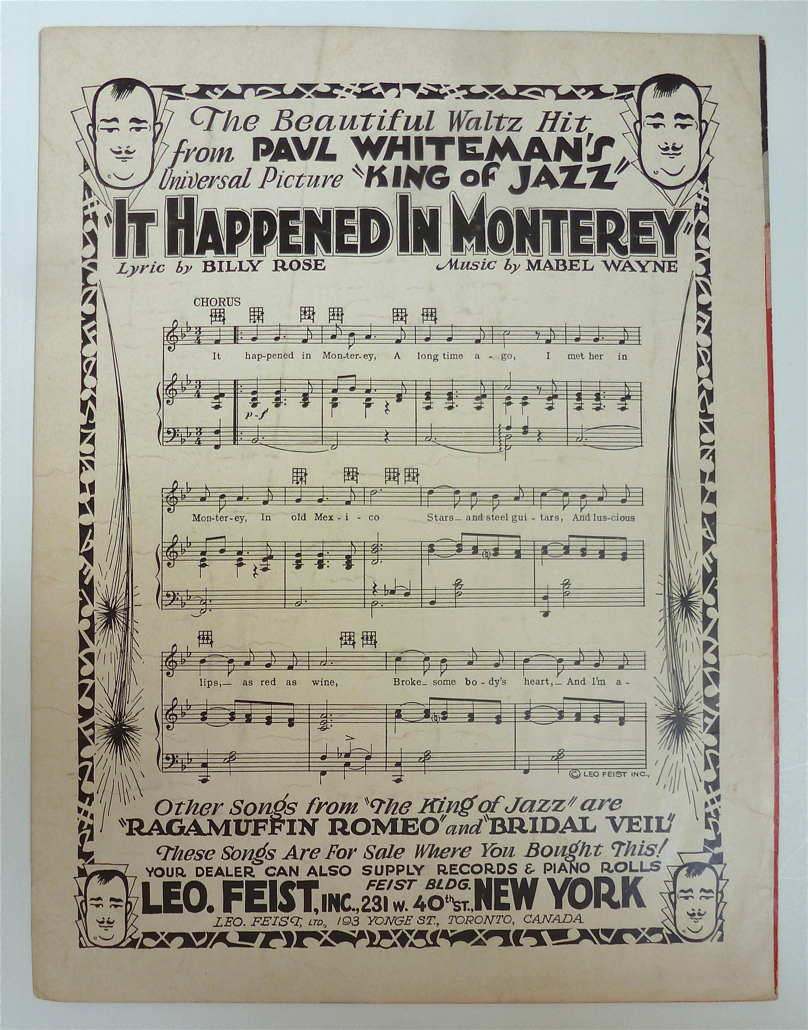 Sheet Music 1930 If I Had A Girl Like You