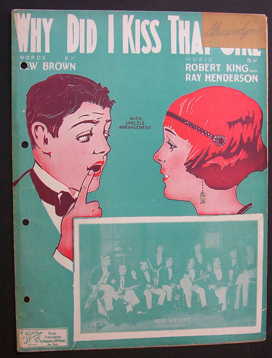 Sheet Music For 1924 Why Did I Kiss That Girl