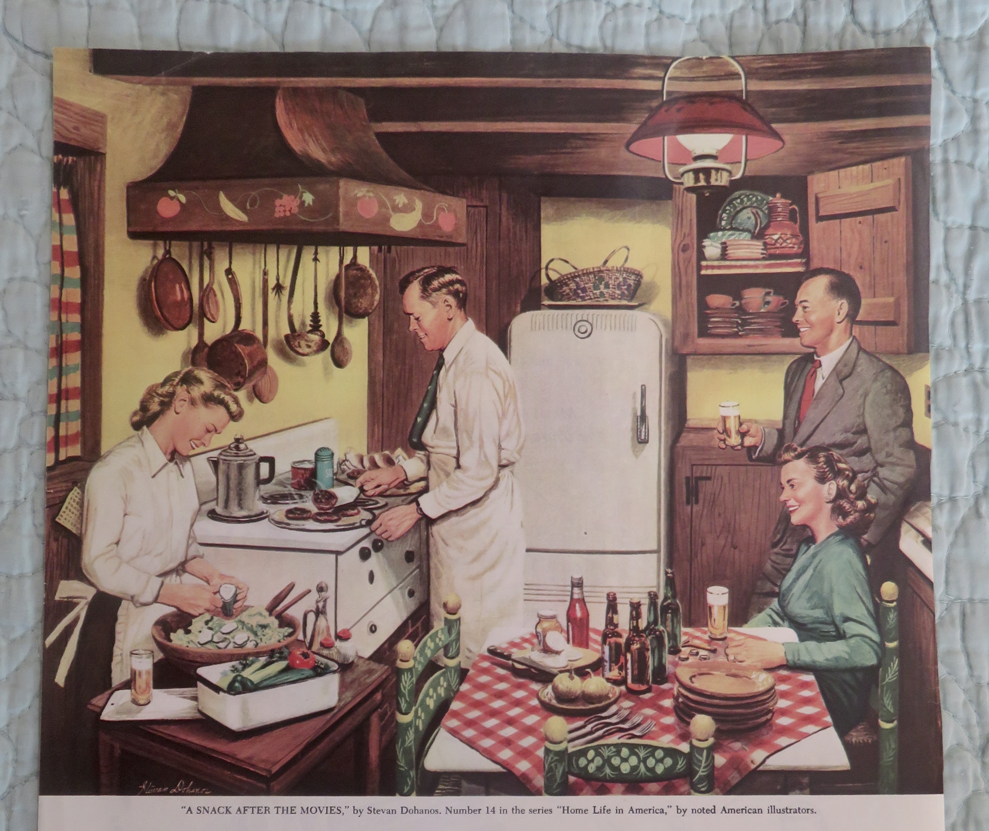 1948 Beer Belongs By Stevan Dohanos w/Snack After Movie