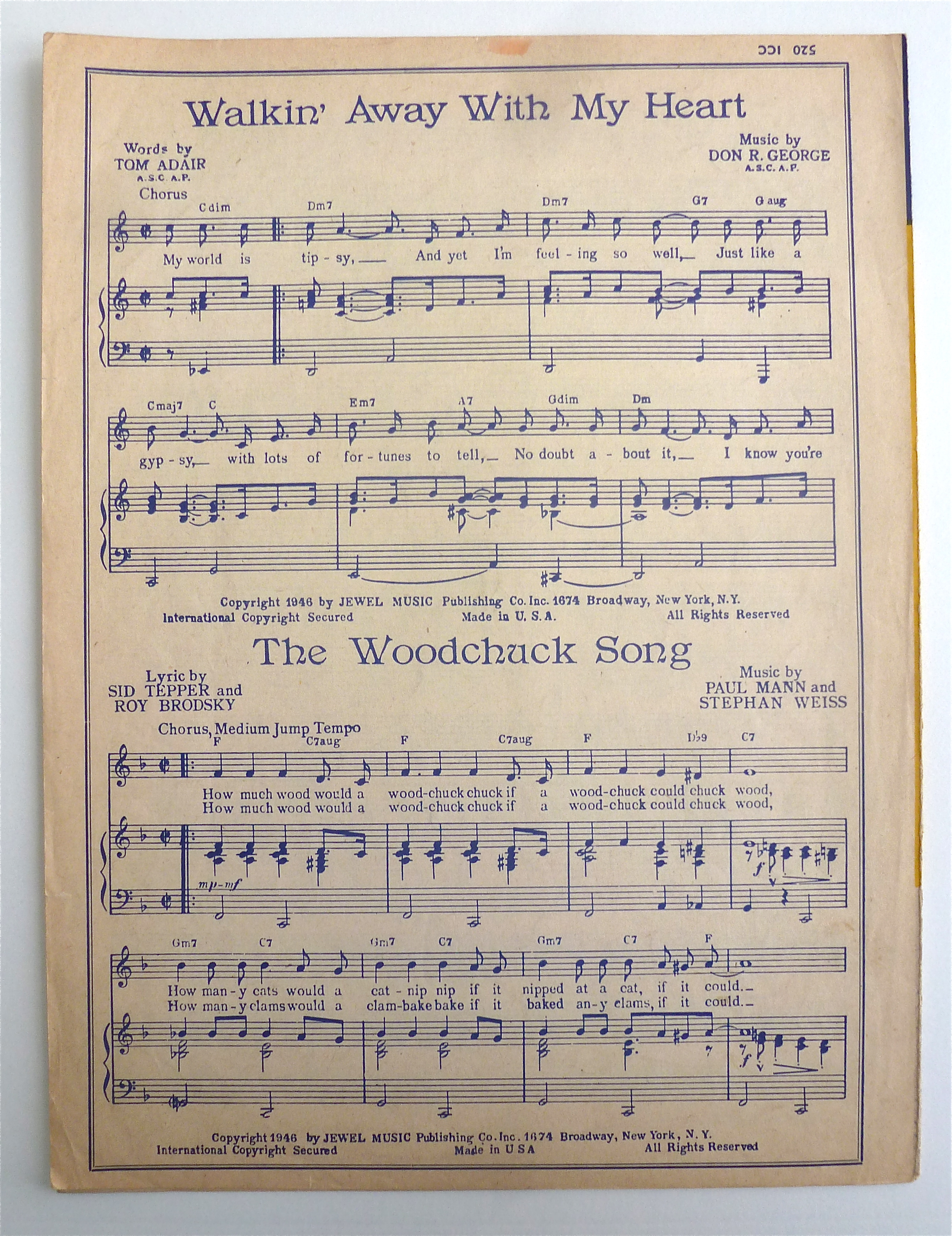 Sheet Music For 1946 Managua Nicaragua