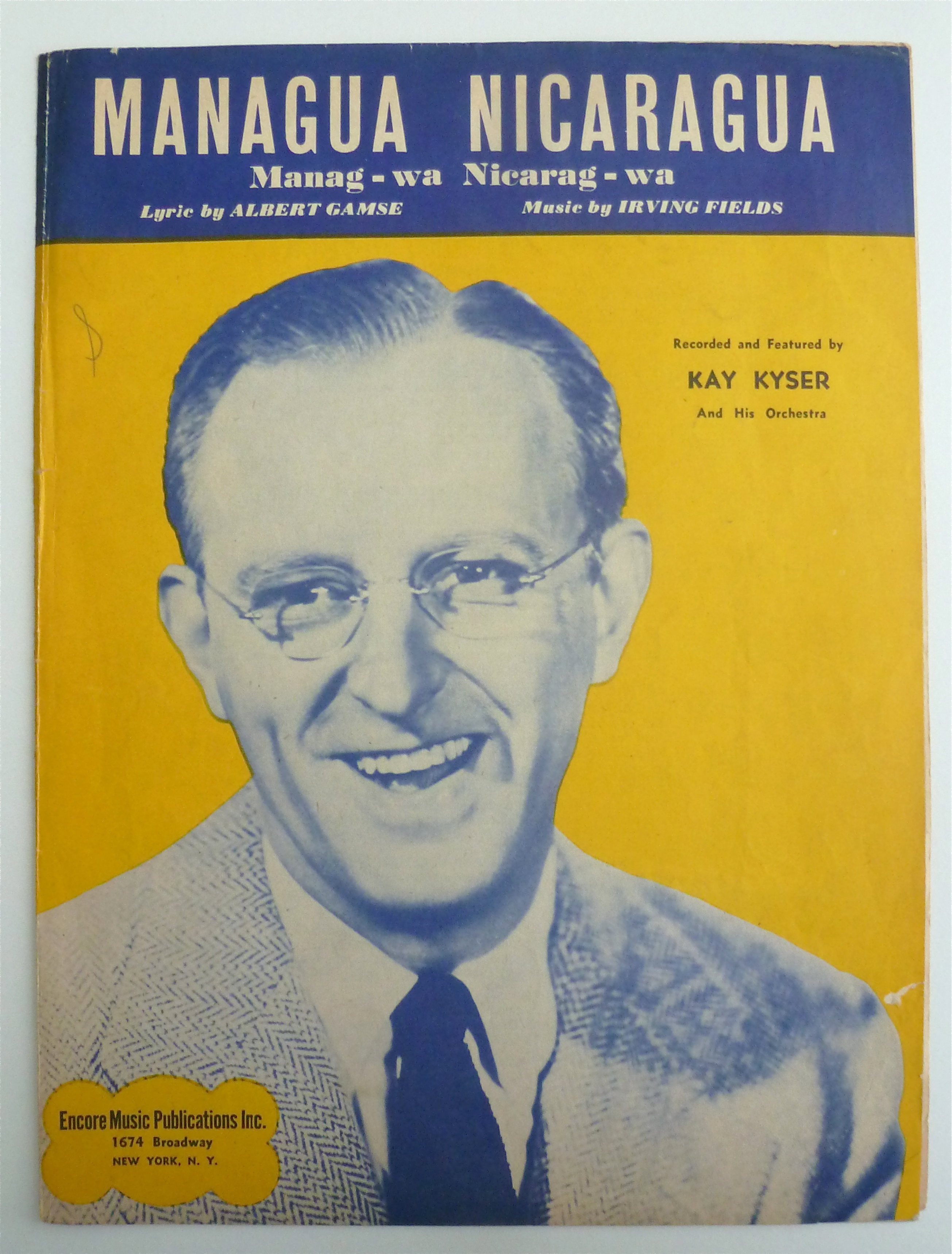 Sheet Music For 1946 Managua Nicaragua