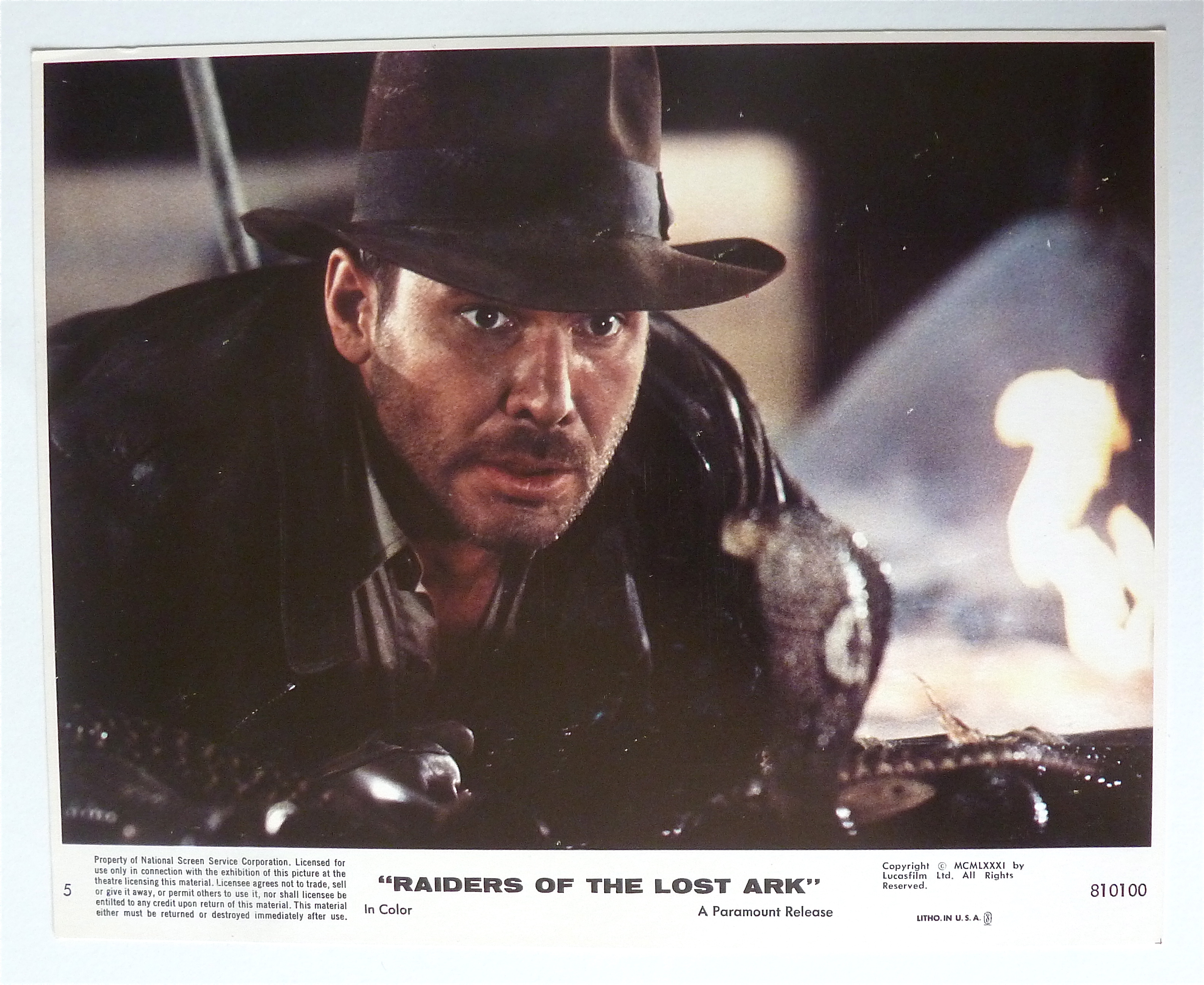 Raiders Of The Lost Ark Lobby Card 1981 Harrison Ford