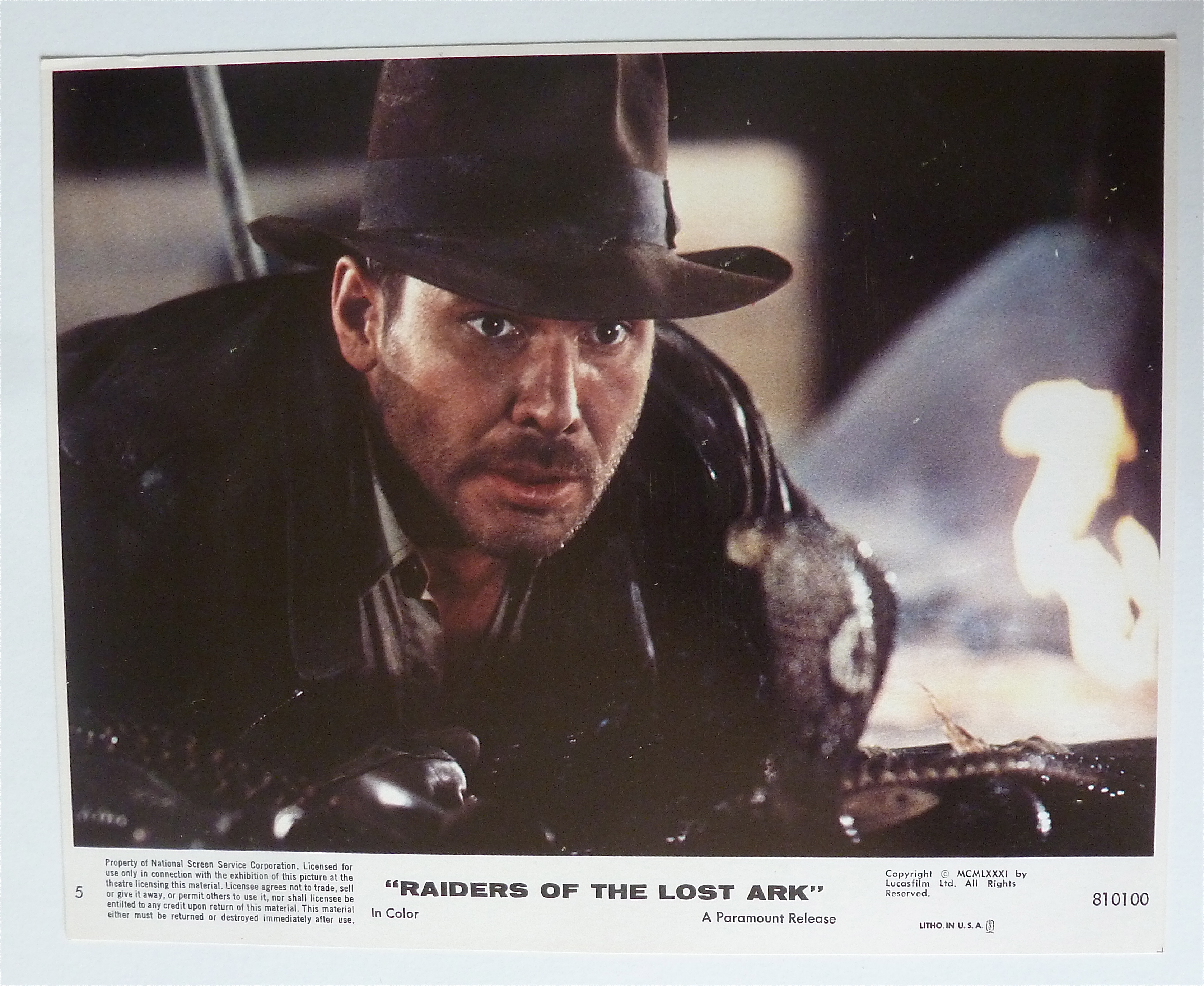 Raiders Of The Lost Ark Lobby Card 1981 Harrison Ford