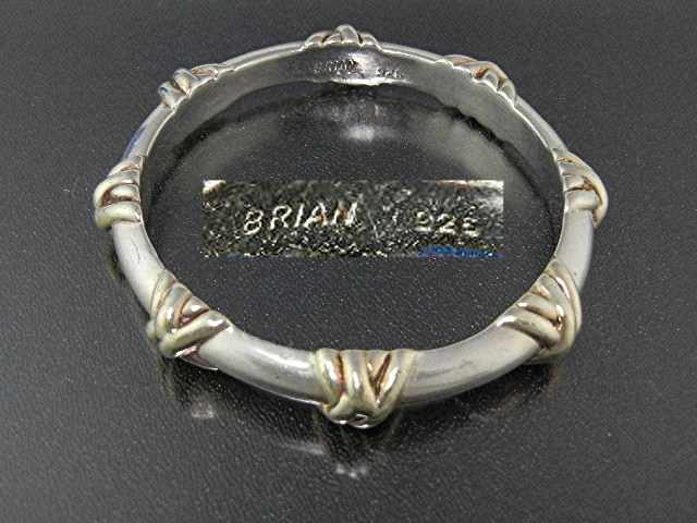 Bracelet Stering Silver Bangle Signed Brian