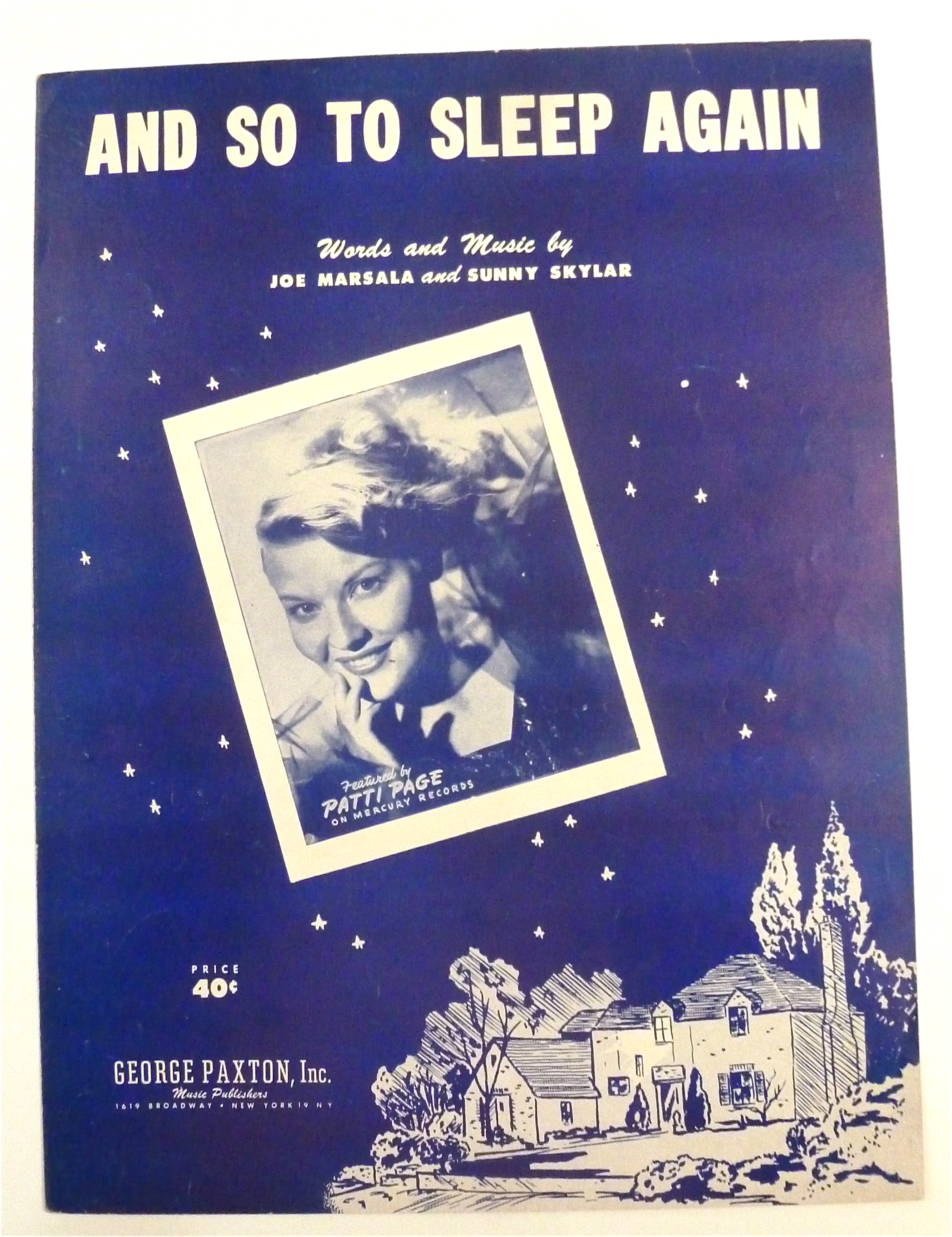 Sheet Music For 1951 And So To Sleep Again