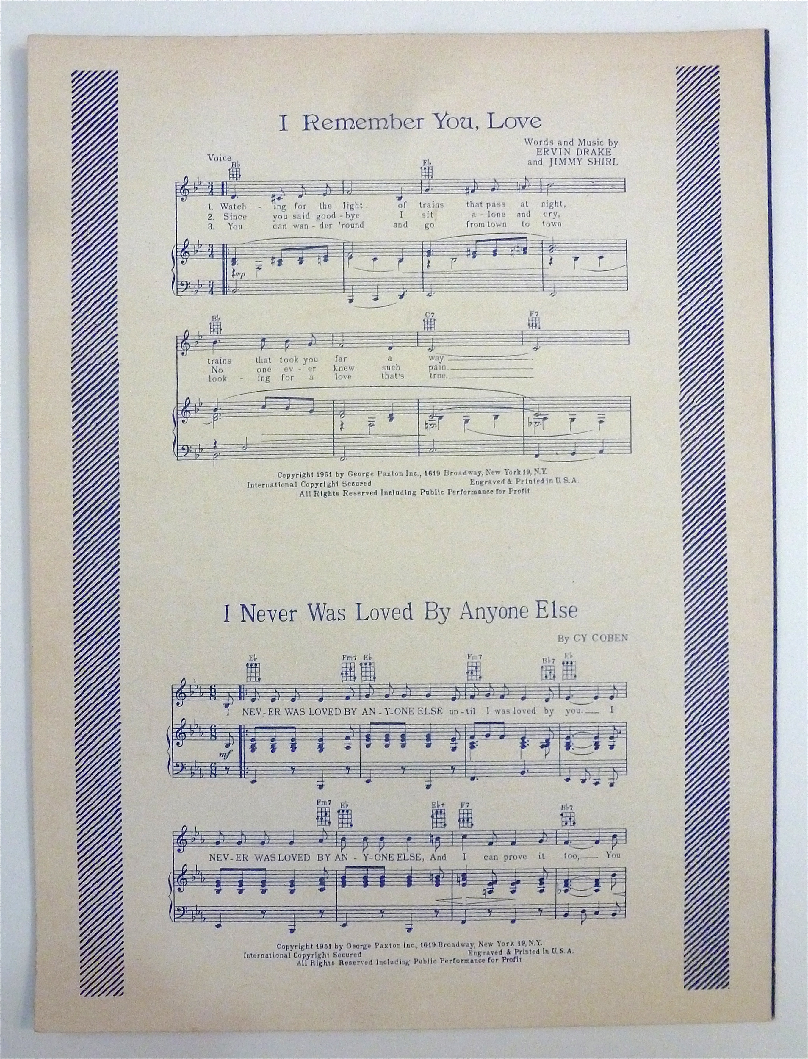 Sheet Music For 1951 And So To Sleep Again