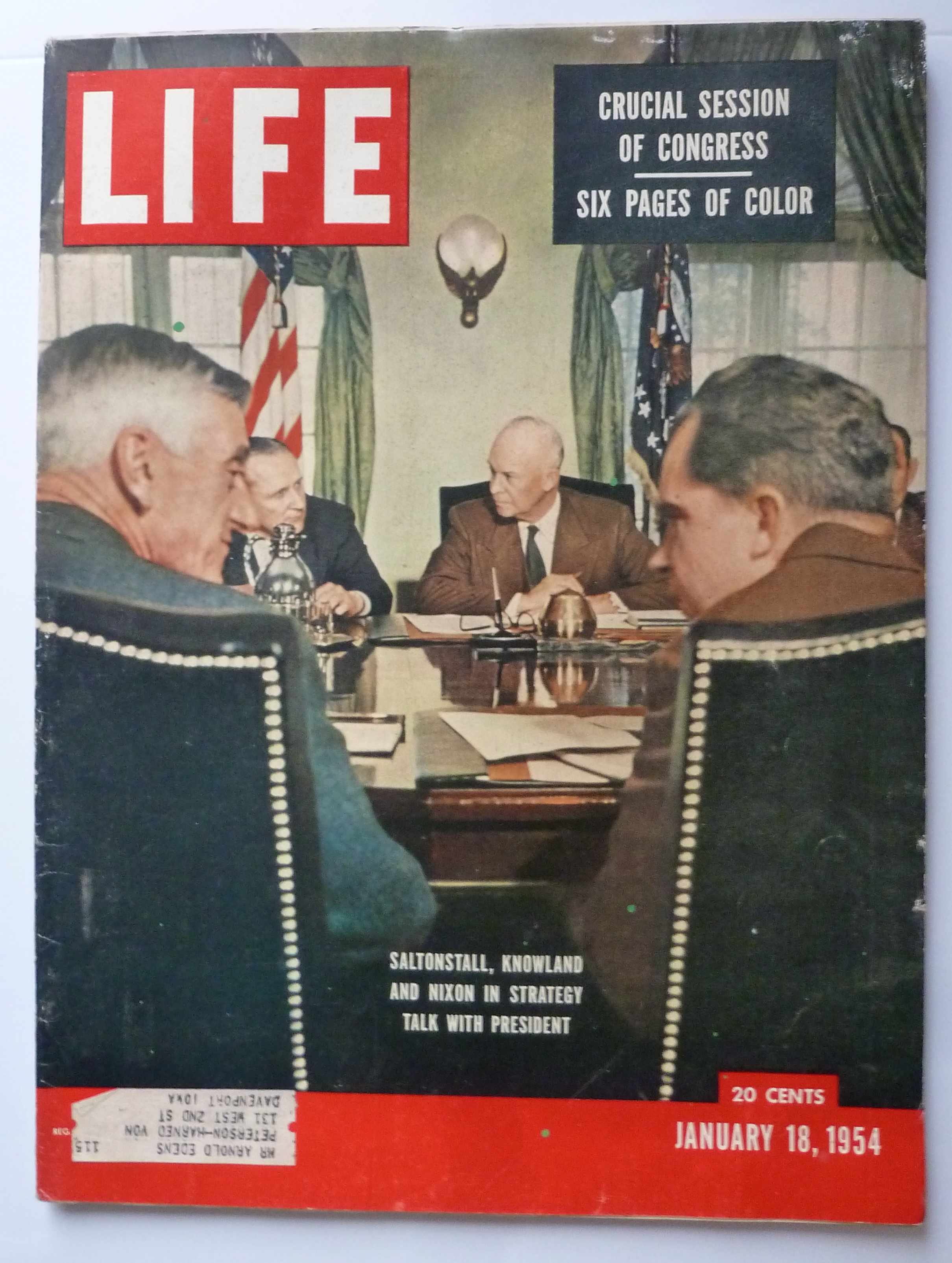 Life Magazine-January 18, 1954-Nixon & Saltonstall