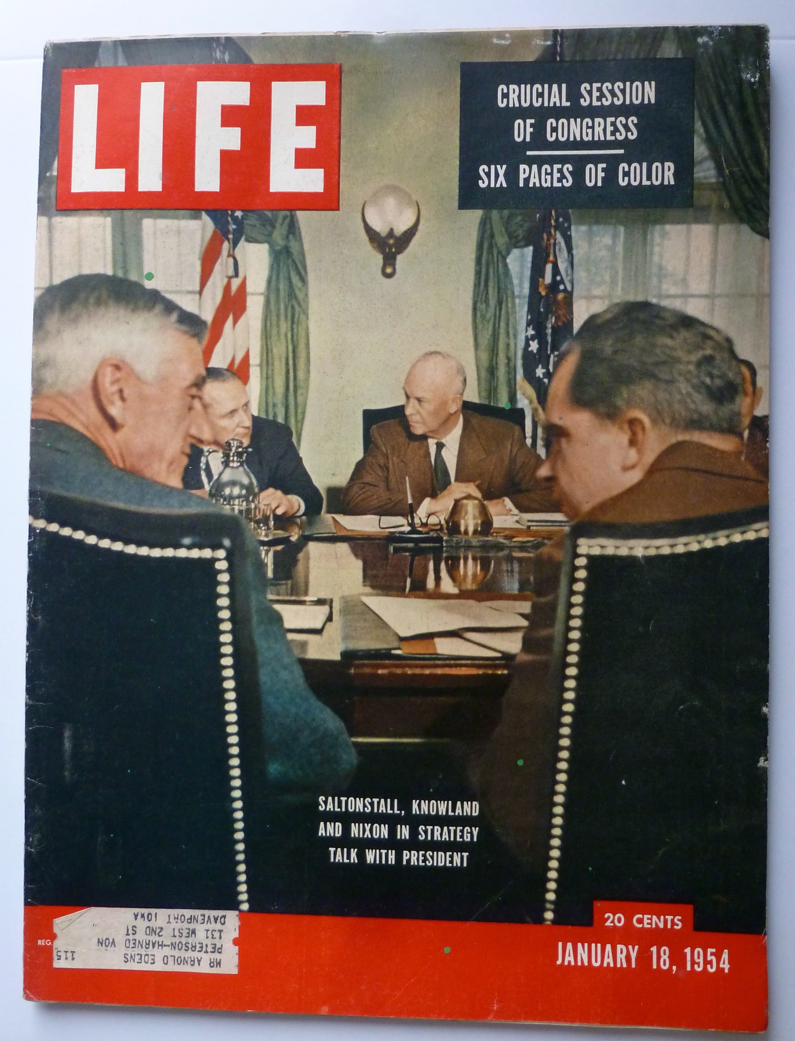 Life Magazine-January 18, 1954-Nixon & Saltonstall