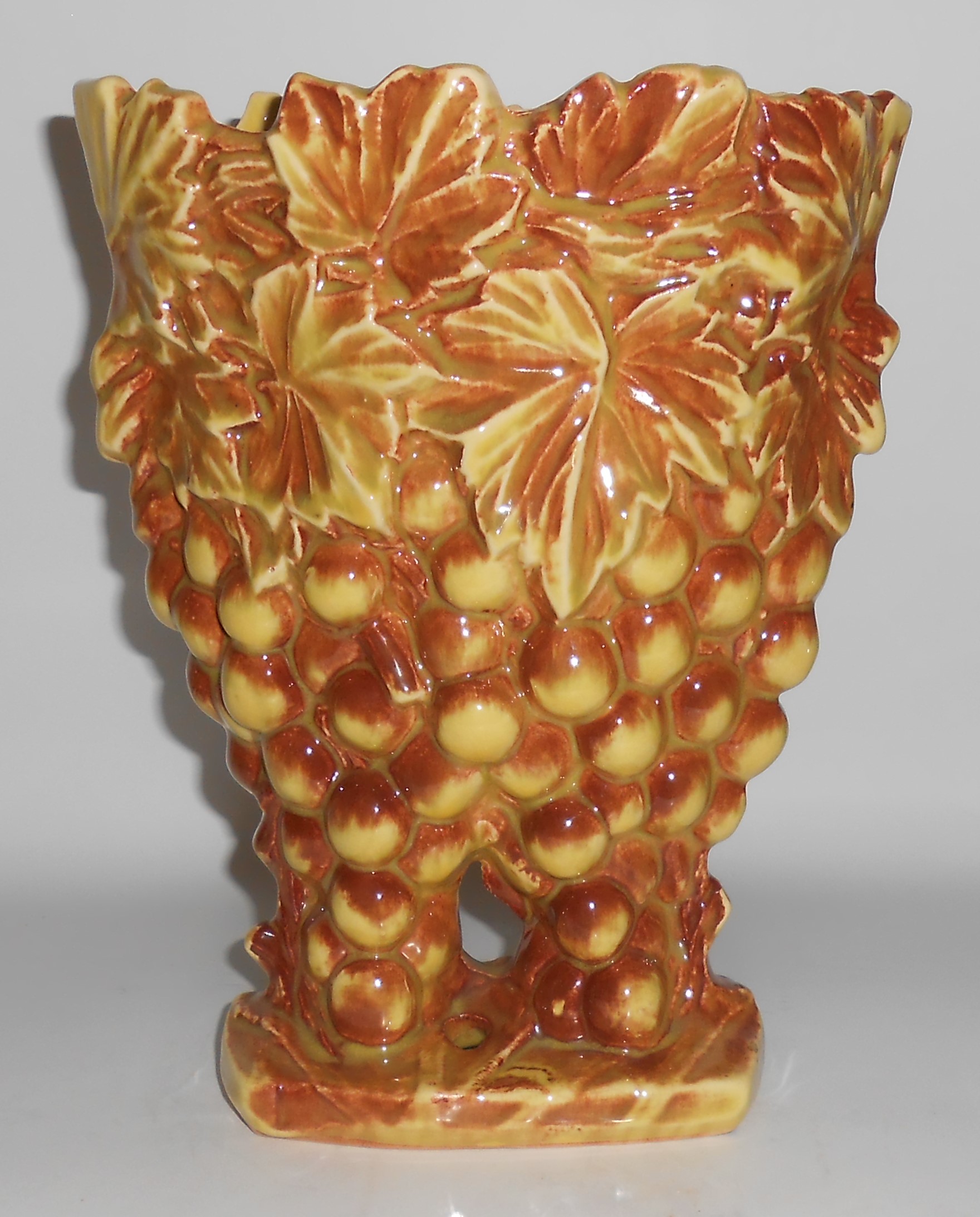 Vintage McCoy Pottery Large Duotone Grape Vase