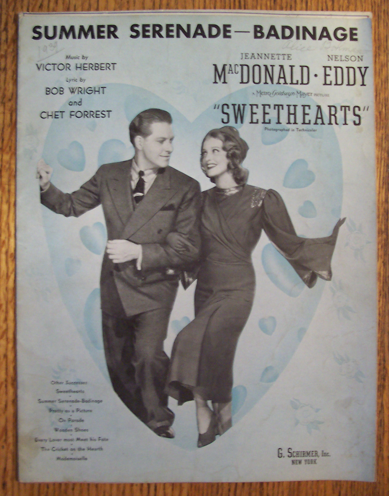 Sheet Music For 1938 Summer Serenade-Badinage