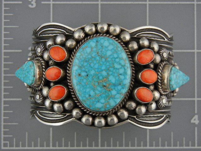 Navajo Sterling Silver Turquoise Spiny Oyster A.Cadman
