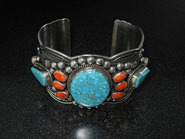 Navajo Sterling Silver Turquoise Spiny Oyster A.Cadman