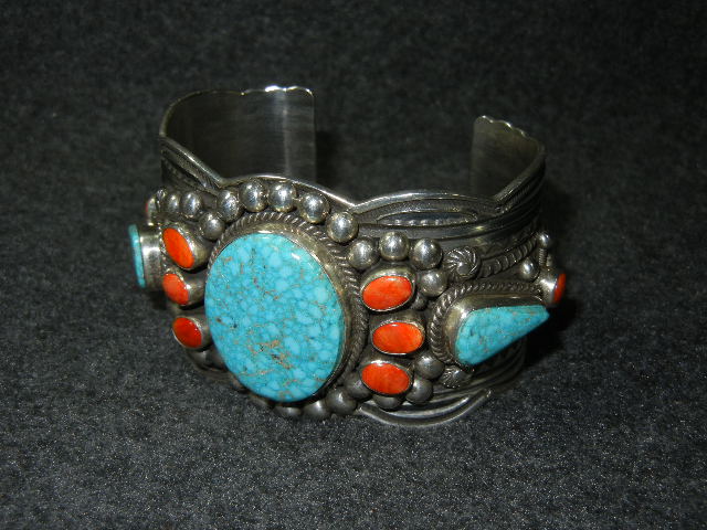 Navajo Sterling Silver Turquoise Spiny Oyster A.Cadman