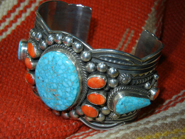 Navajo Sterling Silver Turquoise Spiny Oyster A.Cadman
