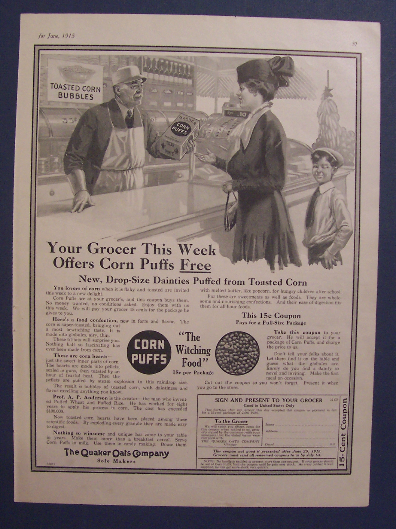 1915  Quaker  Oats  Cereal