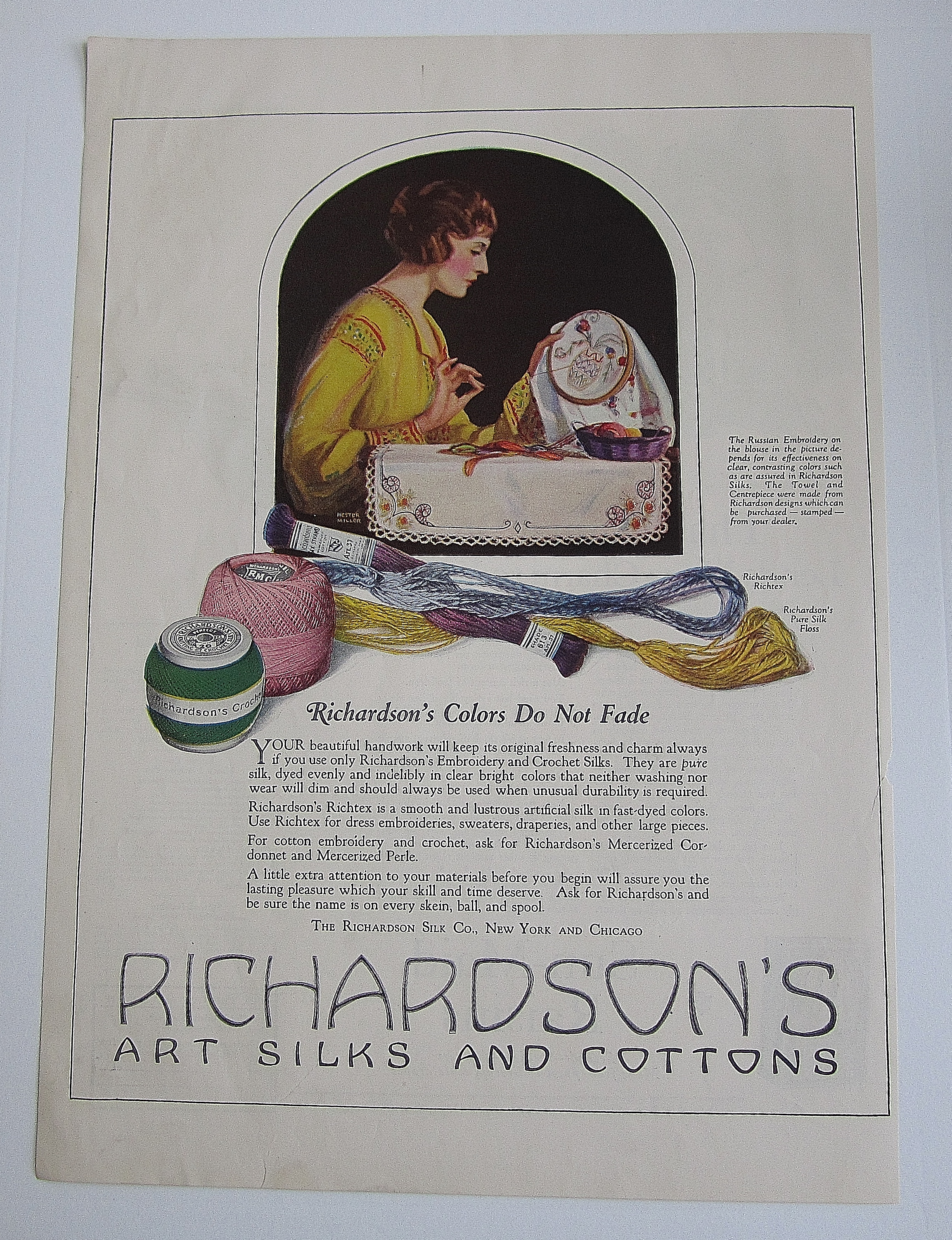 1922 Richardson's Silks & Cottons With Woman