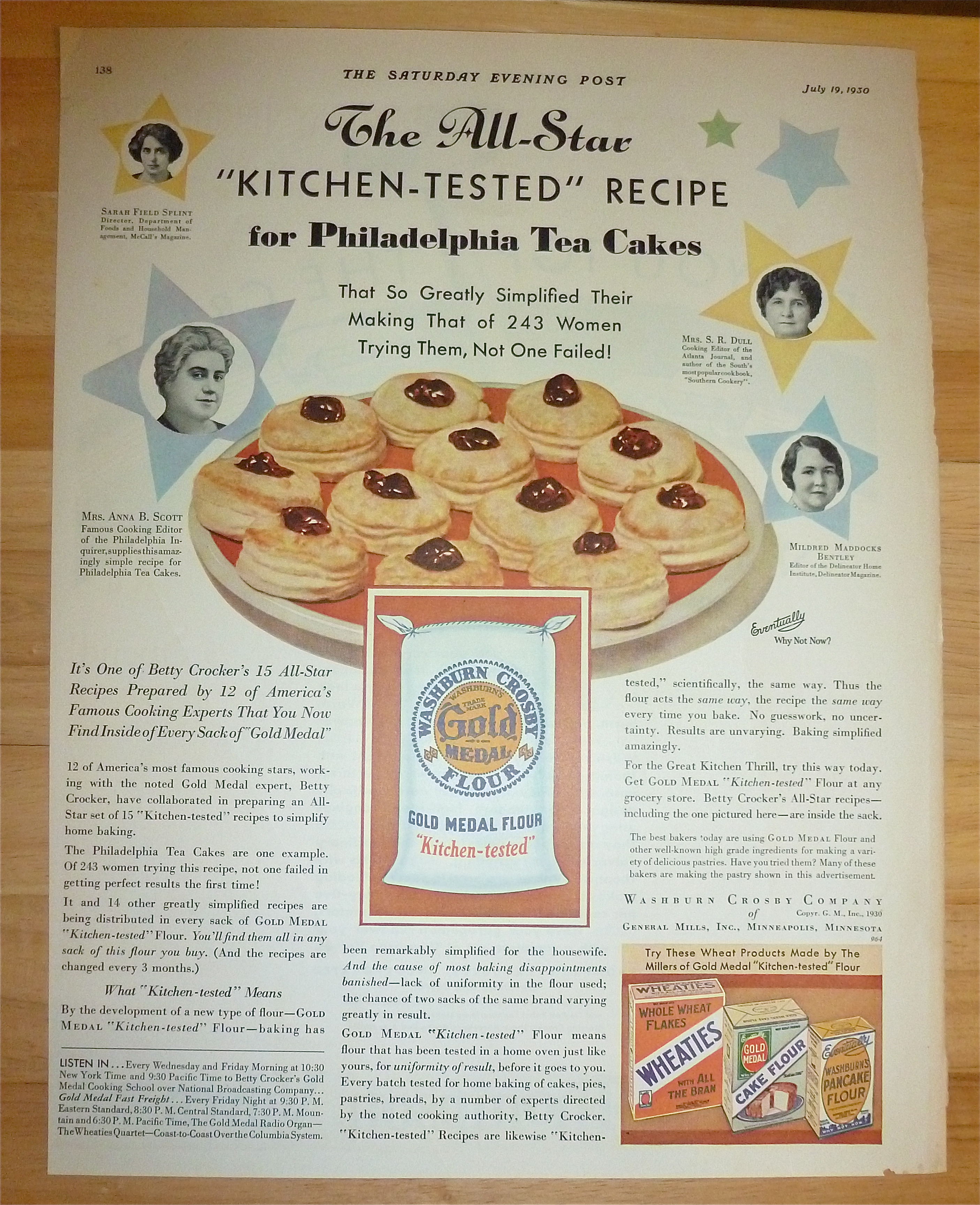 1930 Gold Medal Flour with Philadelphia Tea Cakes
