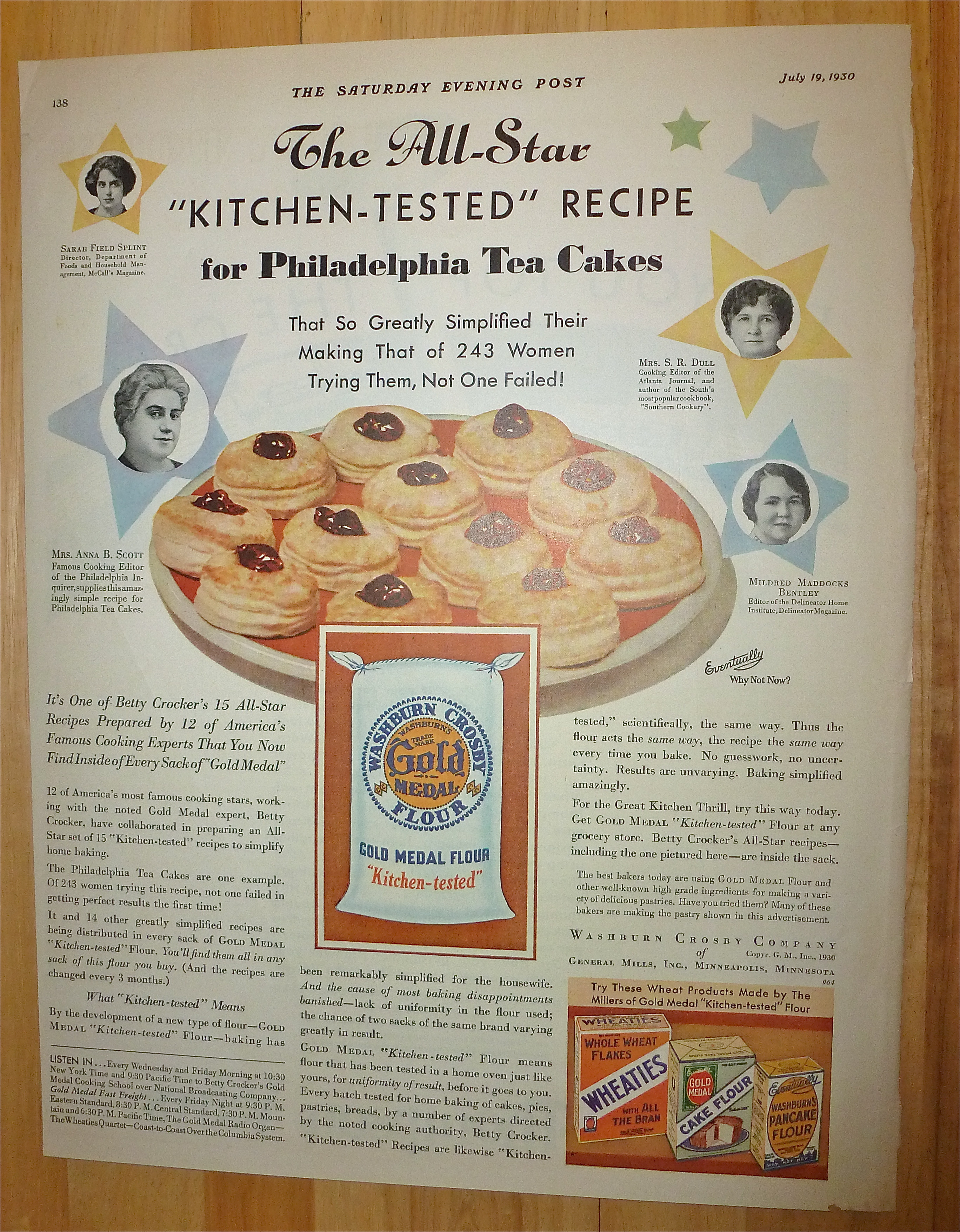 1930 Gold Medal Flour with Philadelphia Tea Cakes