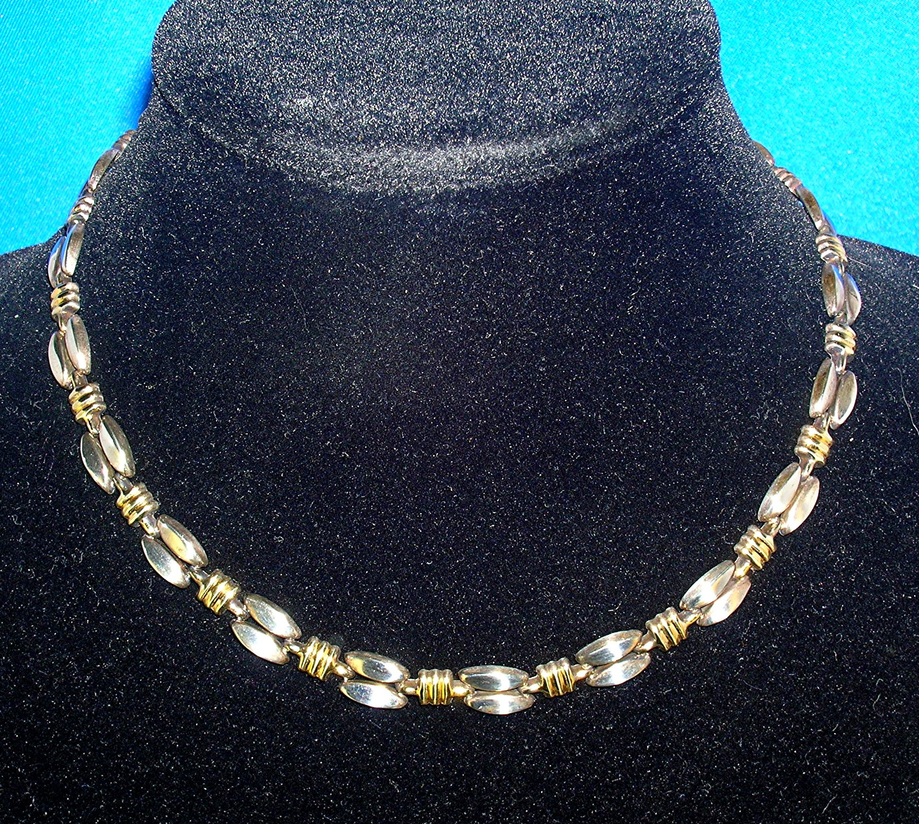Sterling Silver  Gold Necklace Italy