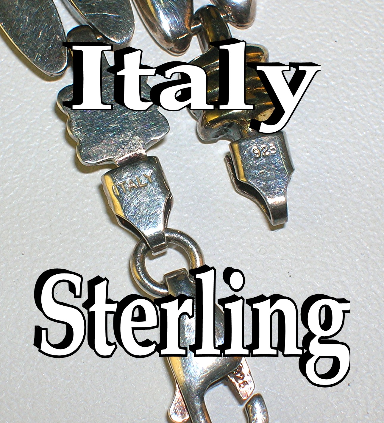 Sterling Silver  Gold Necklace Italy