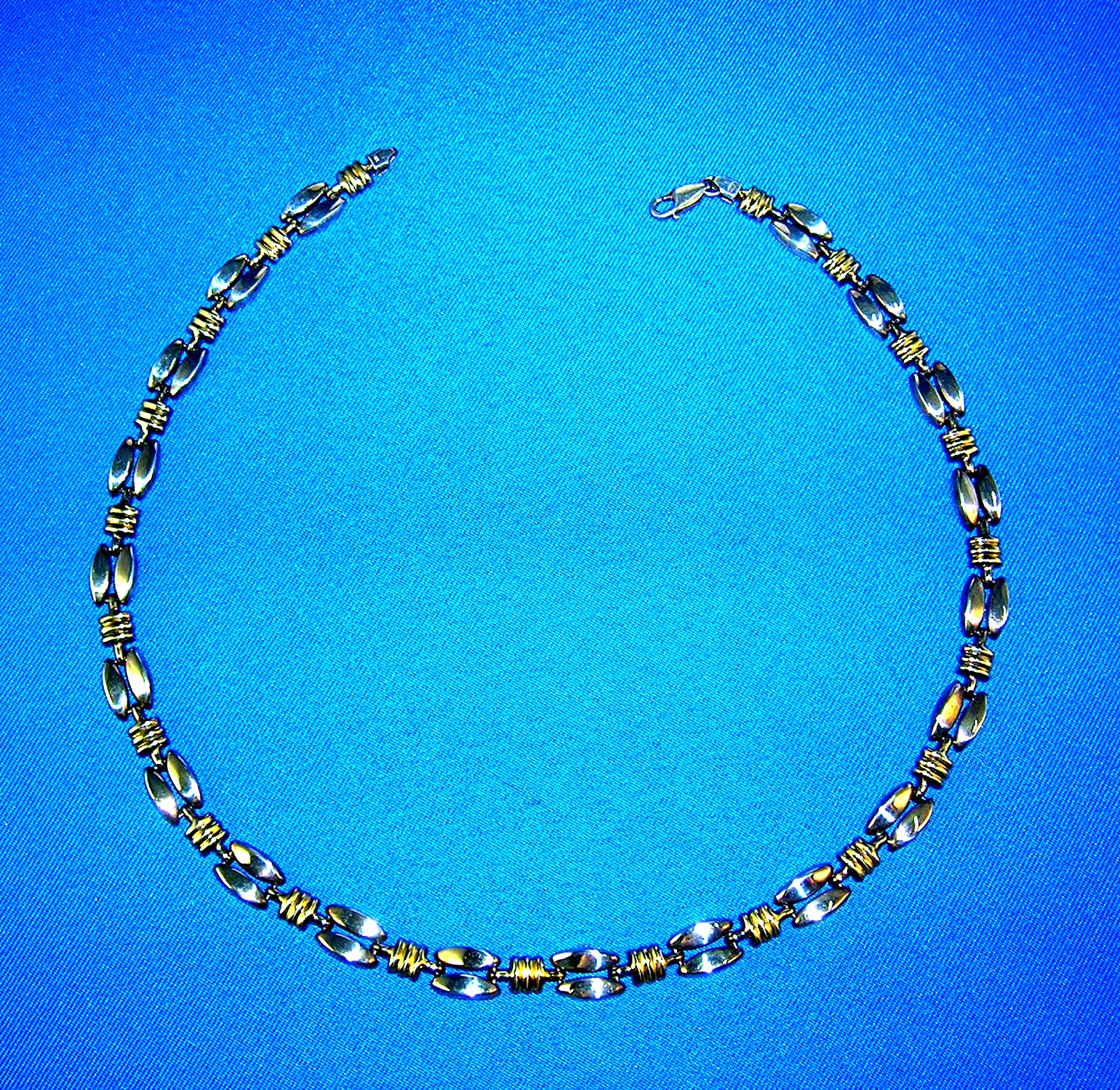 Sterling Silver  Gold Necklace Italy
