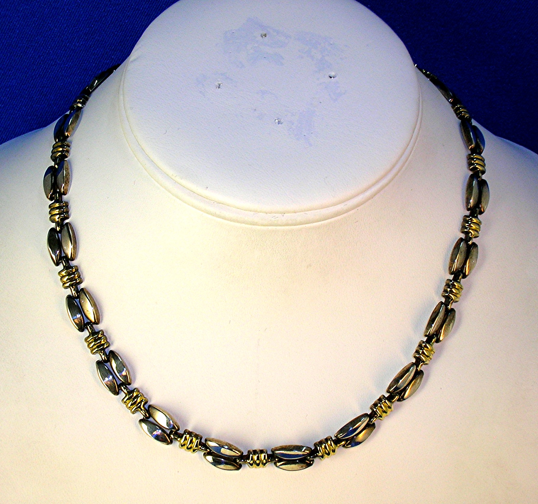 Sterling Silver  Gold Necklace Italy