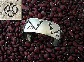 Philbert Posyesva Sterling Silver American Indian Cuff