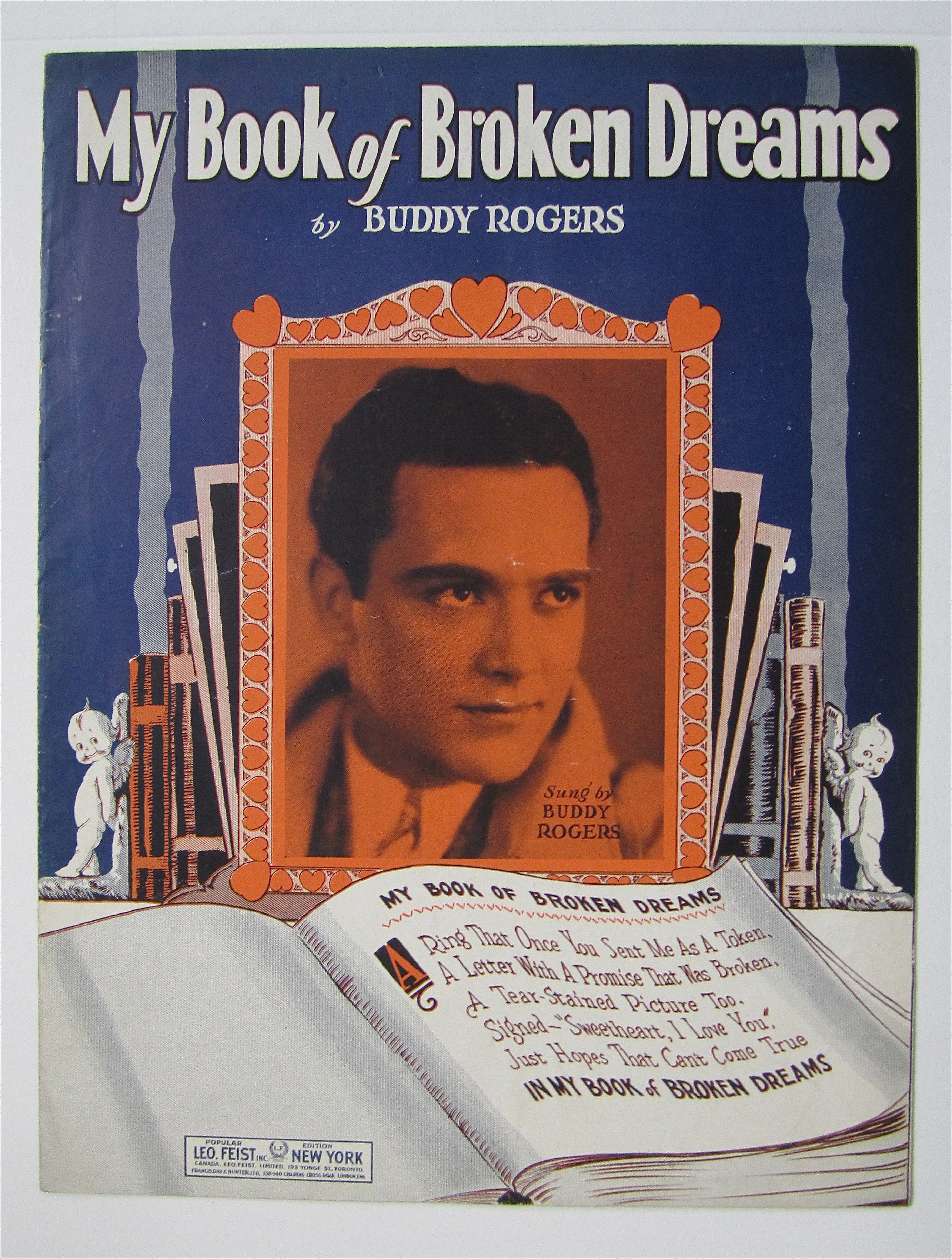 Sheet Music 1929 My Book Of Broken Dreams