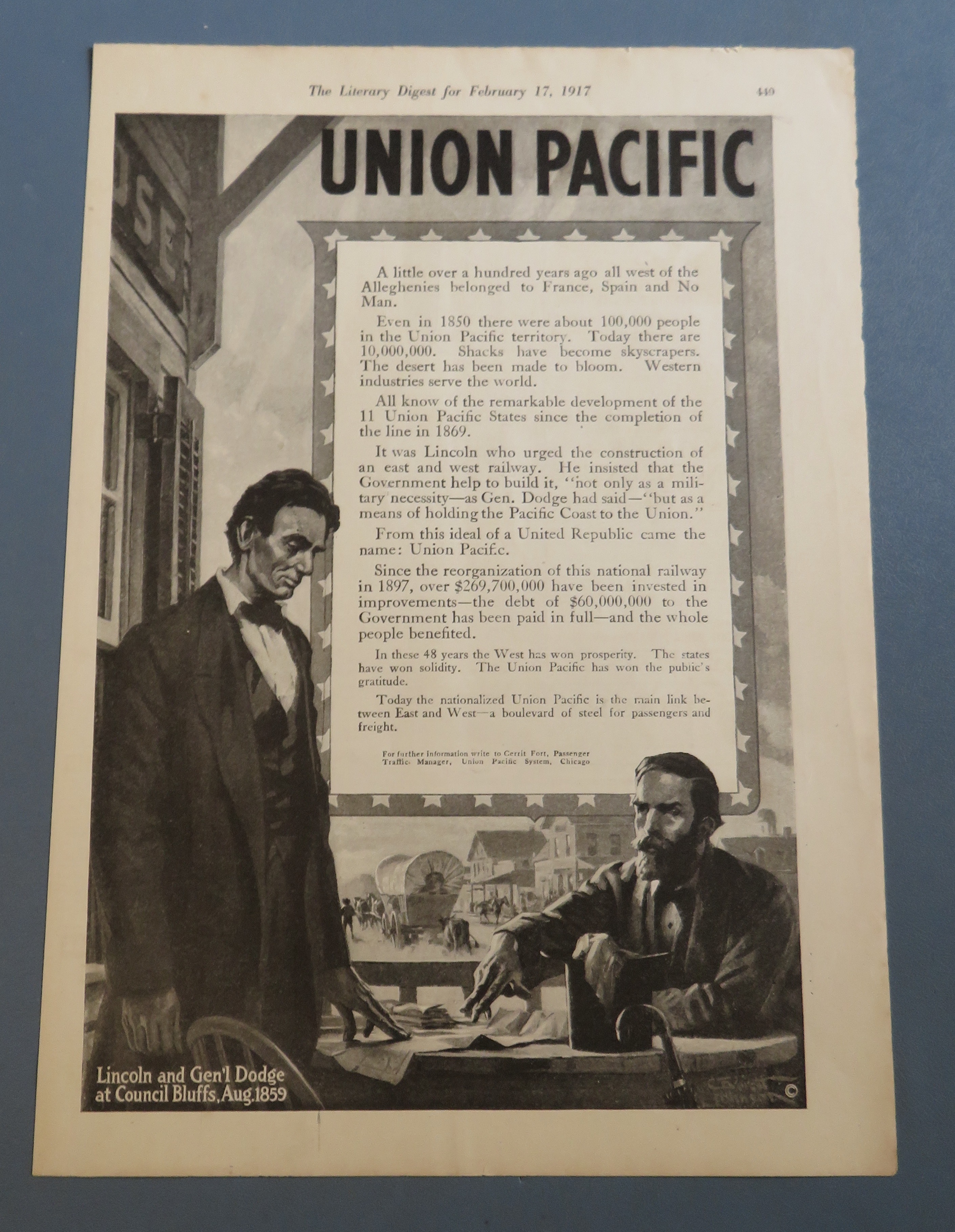 1917 Union Pacific with Lincoln & General Dodge