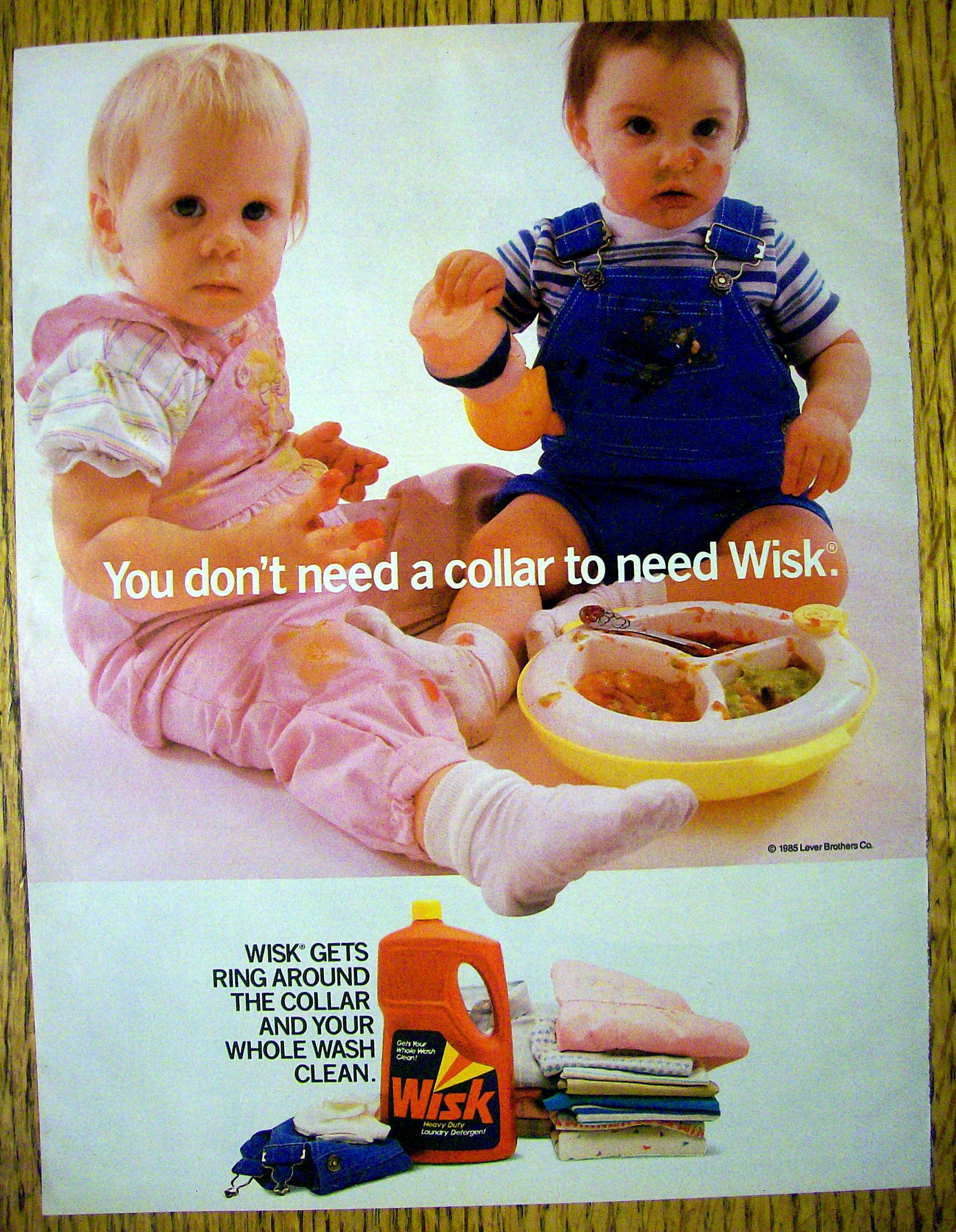 1986 Wisk Laundry Detergent with 2 Dirty Babies