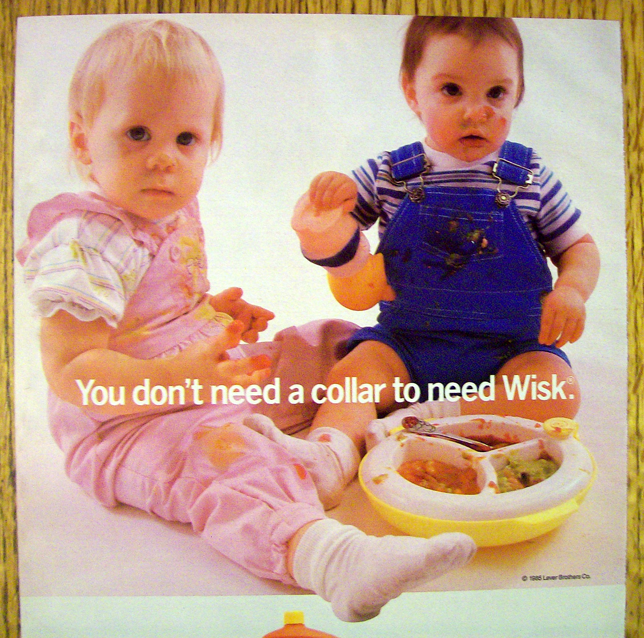 1986 Wisk Laundry Detergent with 2 Dirty Babies