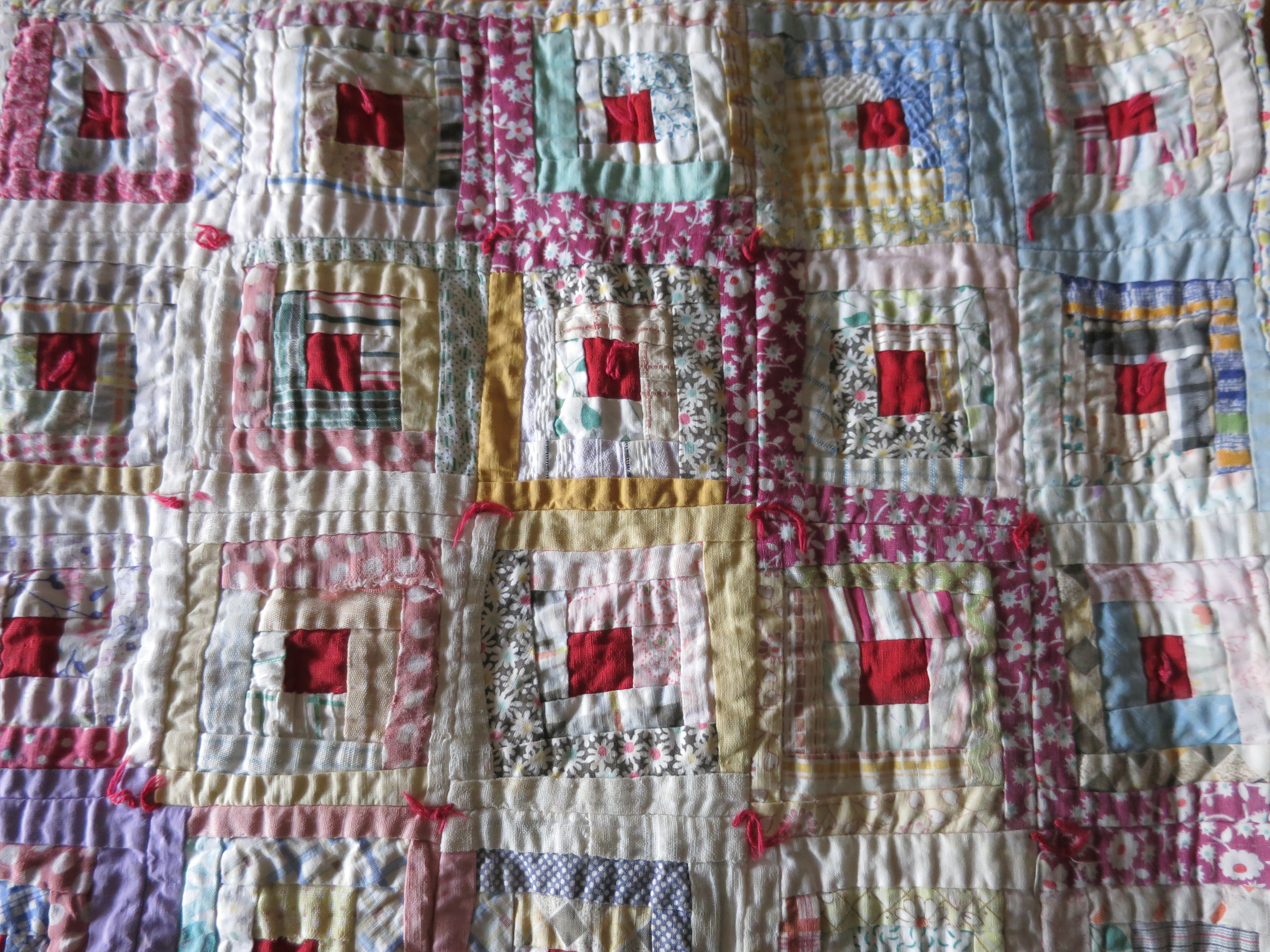 Sample Block Quilt Log Cabin Doll Quilt 15 X 20 about