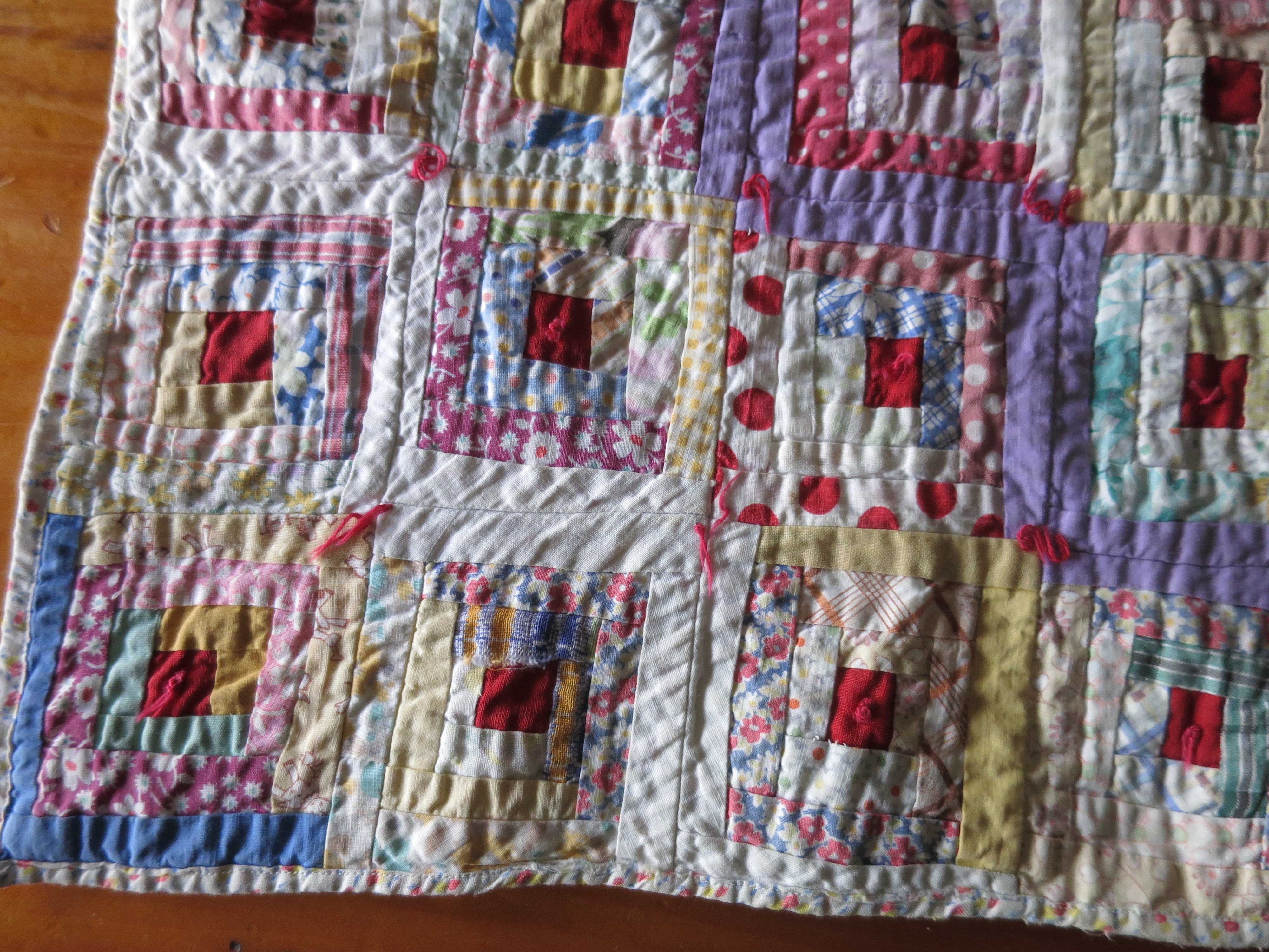 Sample Block Quilt Log Cabin Doll Quilt 15 X 20 about