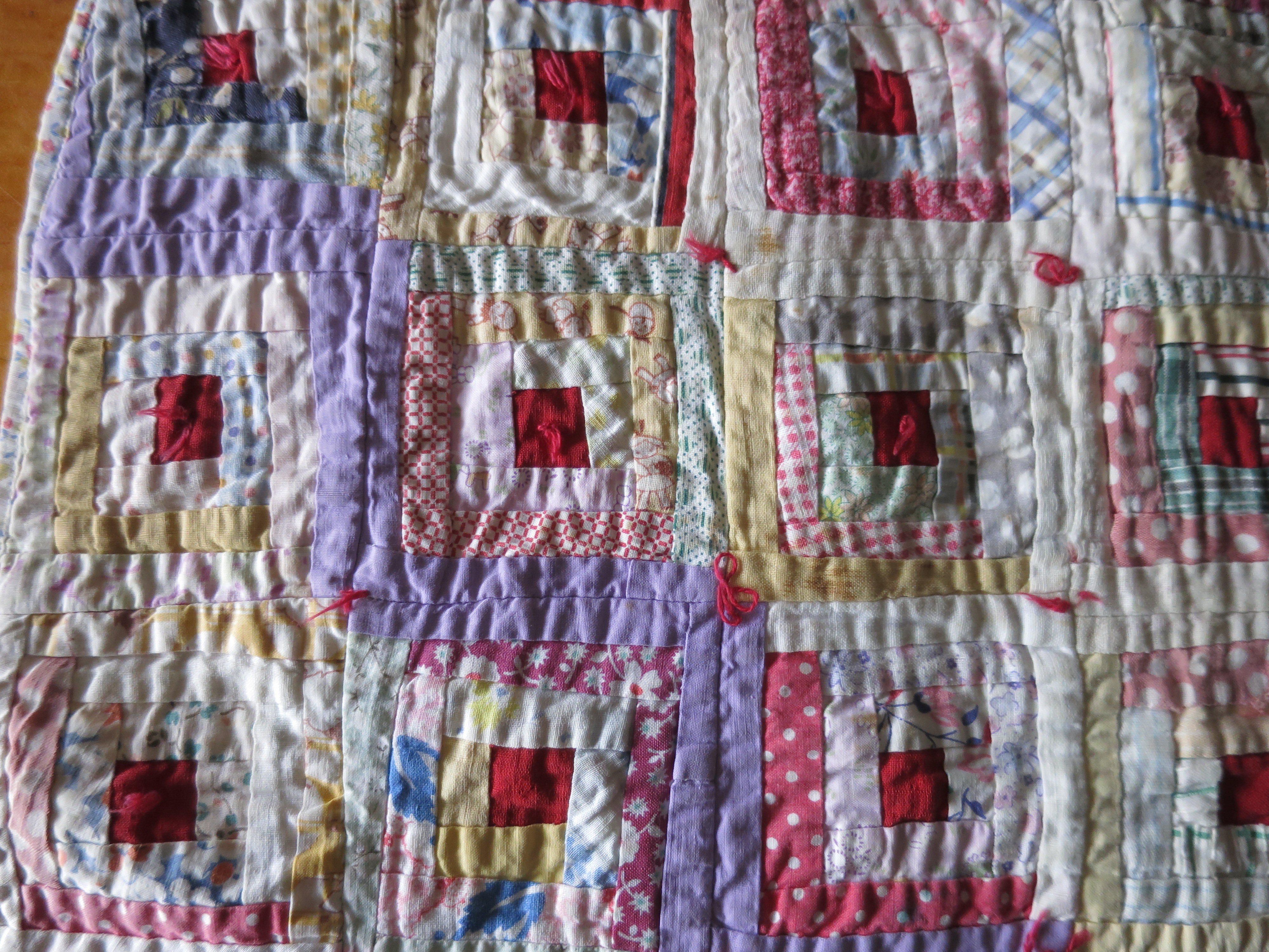 Sample Block Quilt Log Cabin Doll Quilt 15 X 20 about