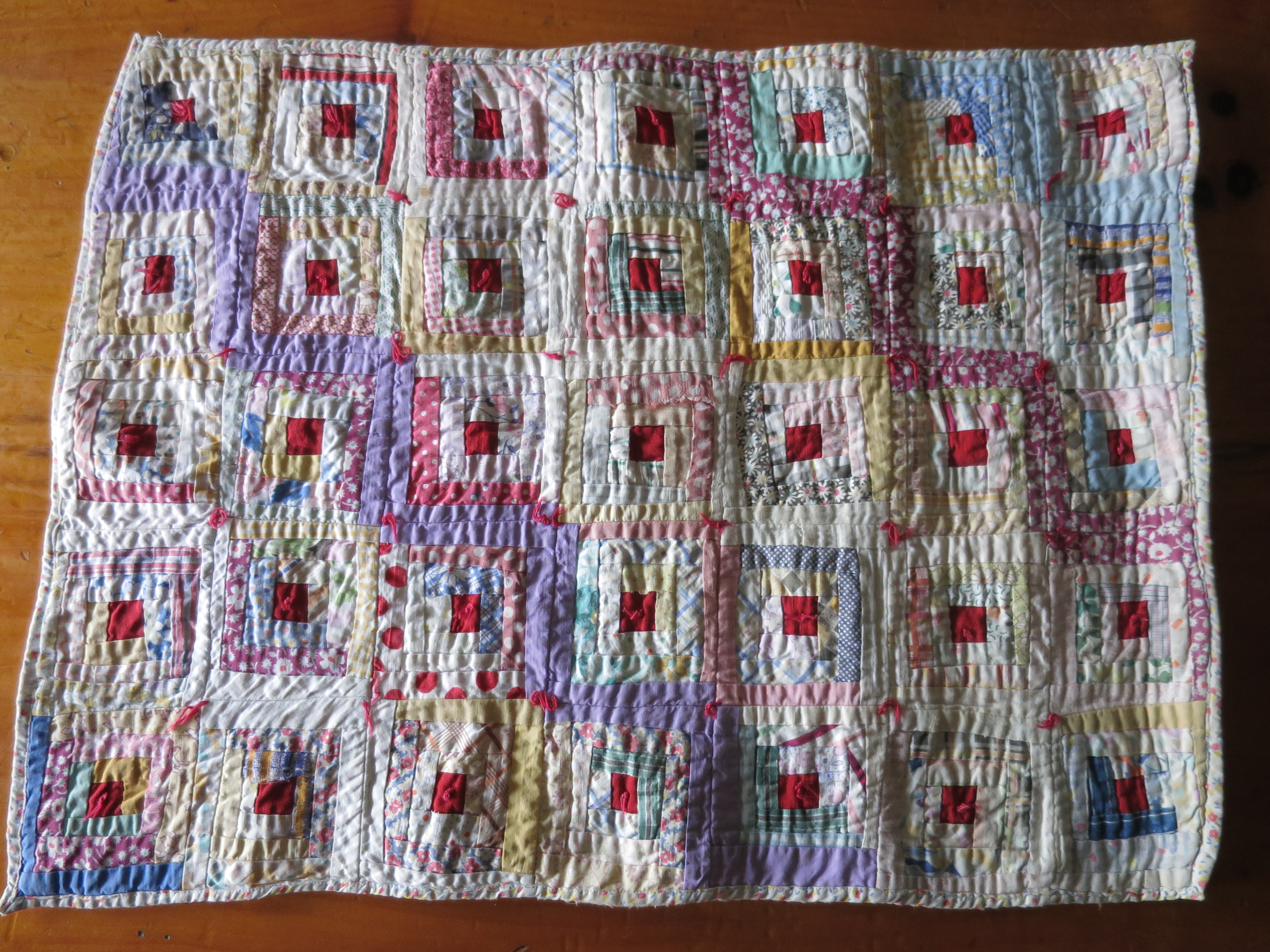 Sample Block Quilt Log Cabin Doll Quilt 15 X 20 about