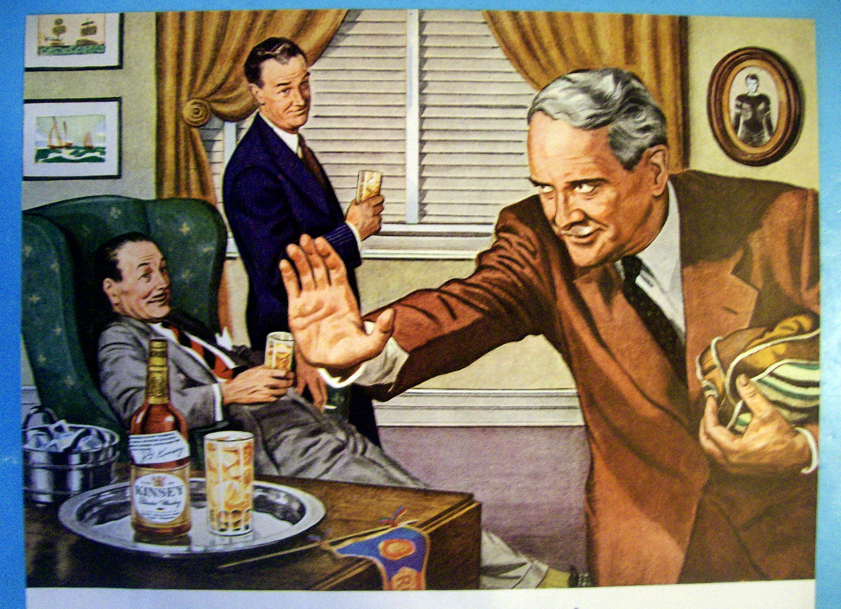 1945 Kinsey Whiskey with Men Talking Football