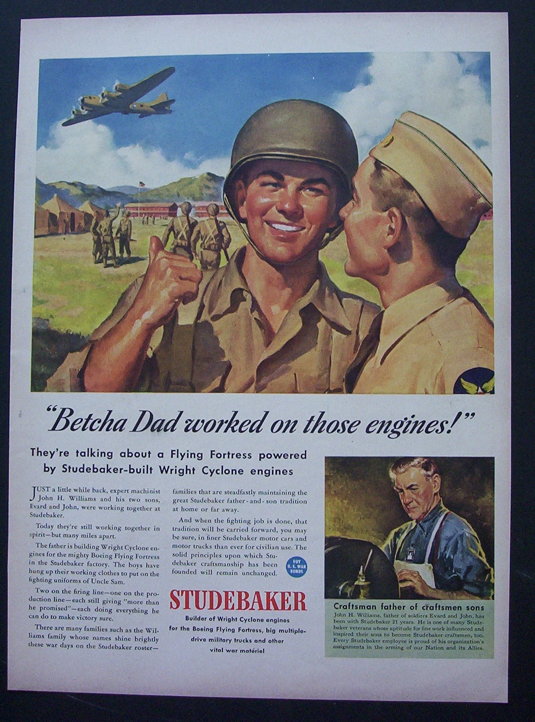 1943 Studebaker with Soldiers Standing & Talking