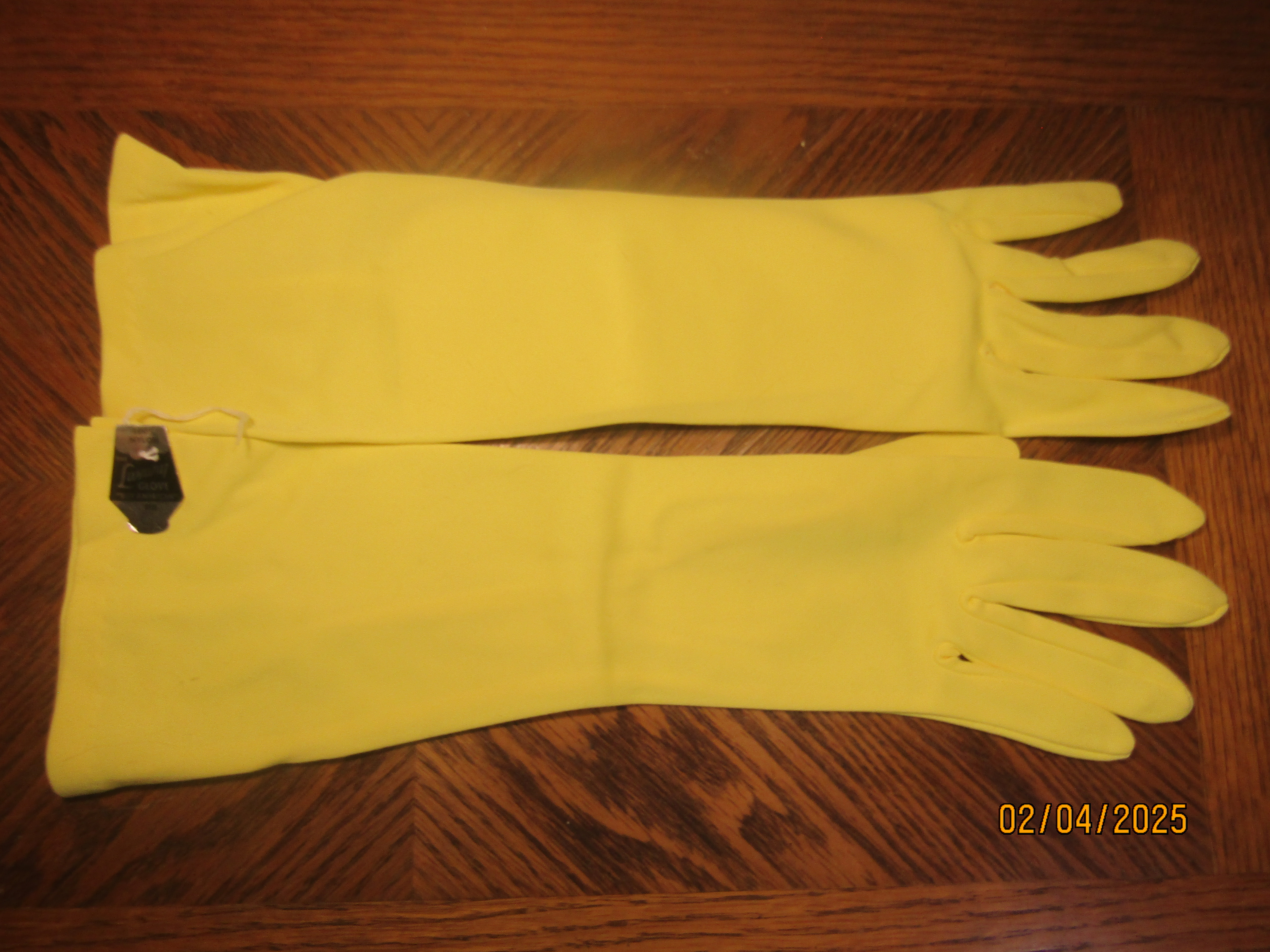 Vintage Ladies Luxury Glove Yellow Long Gloves