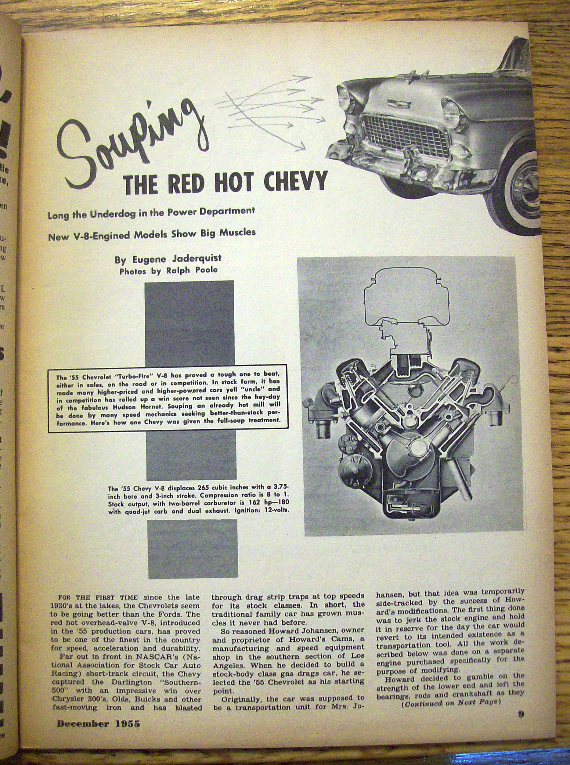 Speed Mechanics December 1955 Souping The Red Hot Chevy