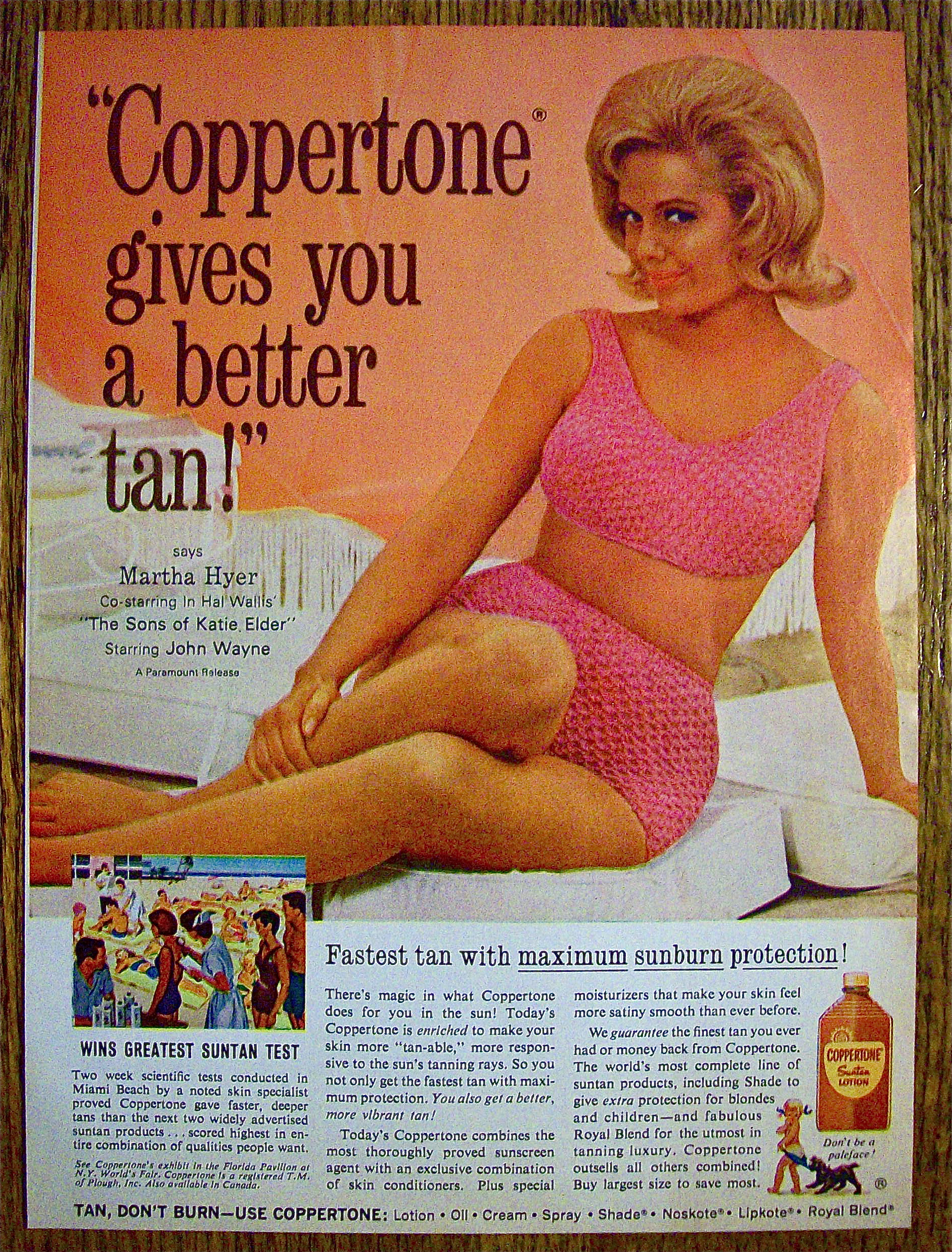 1965 Coppertone with Martha Hyer