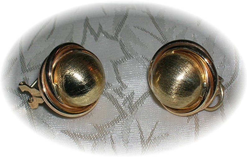 Earrings 10K Yellow Gold French Back Dome