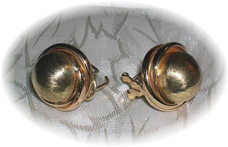 Earrings 10K Yellow  Gold French Back Dome