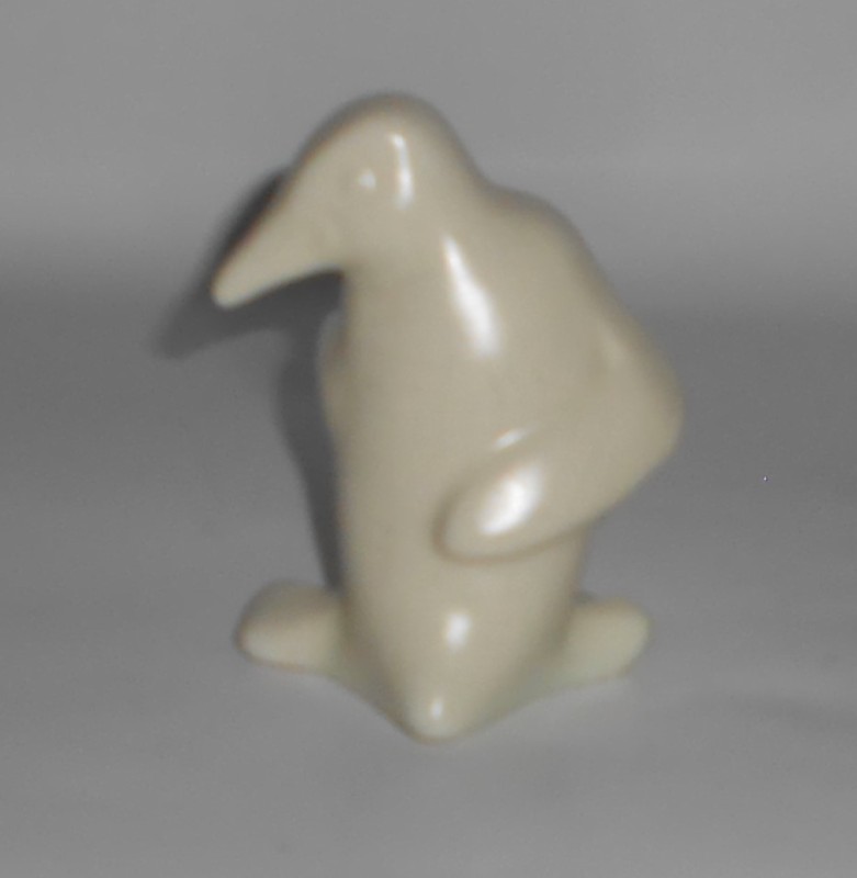 VINTAGE American Pottery Satin White Penguin Figurine