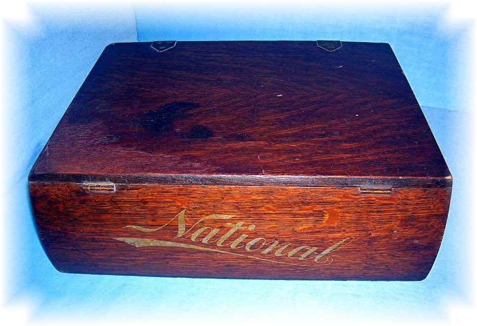 National Cash Register wood filing case box