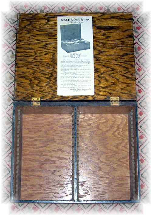 National Cash Register wood filing case box