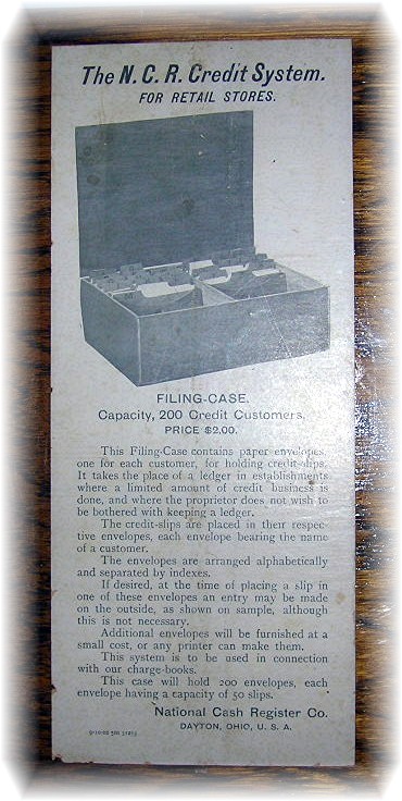 National Cash Register wood filing case box